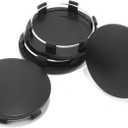 DewFlew 4Pcs Wheel Center Caps for 2005-2013 GMC Wheel Rim, Compatible with Sierra/Yukon/Denali Hub Caps, Matt Black Outer 83mm(3.27in) Inner 76.4mm(3in)