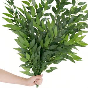 Ling's moment Italian Ruccus Greenery Stems Artificial Plants, 4Pcs 28" Tall Fake Branches Greenery, Realistic Texture Hanging Plant for Home Decor Wedding Bouquets Table Centerpieces, Room/Office