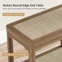 Eclatara Rattan Side Table End Table with Round Edge Design, ET0162-OA-01