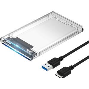 SABRENT 2.5 Inch SATA to USB 3.0 Tool Free Clear External Hard Drive Enclosure [Optimized for SSD, Supports UASP SATA III] (EC-OCUB)