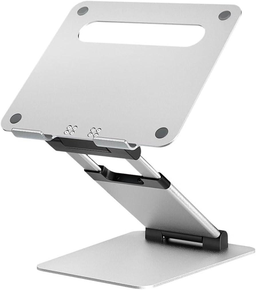 Folding Lifting Laptop Stand, Aluminum Alloy Durable Computer Stand, Portable Notebook Riser, Can Support 11-17.3 Inches Notebook(Silver) (27.5*24*48cm)