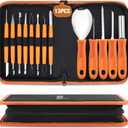 Pumpkin Carving Kit Tools Halloween, 13PCS Professional Heavy Duty Carving Set, Stainless Steel Double-side Sculpting Tool Carving Kit for Halloween Decoration Jack-O-Lanterns