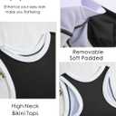 XUNYU Women High Waisted Bikini Set Ribbed 2 Piece Bestselling Swimsuit Tummy Control Bathing Suit for Teens Swim Suit 2025 (Black, XL)