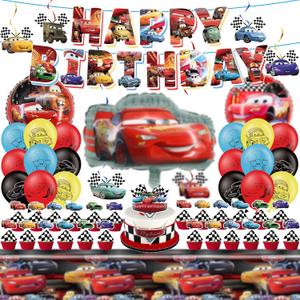 Birthday Party Decorations, Theme Party Supplies Set - Happy Birthday Banner, Foil Balloons, Tablecloth, Hanging Swirls for Adult