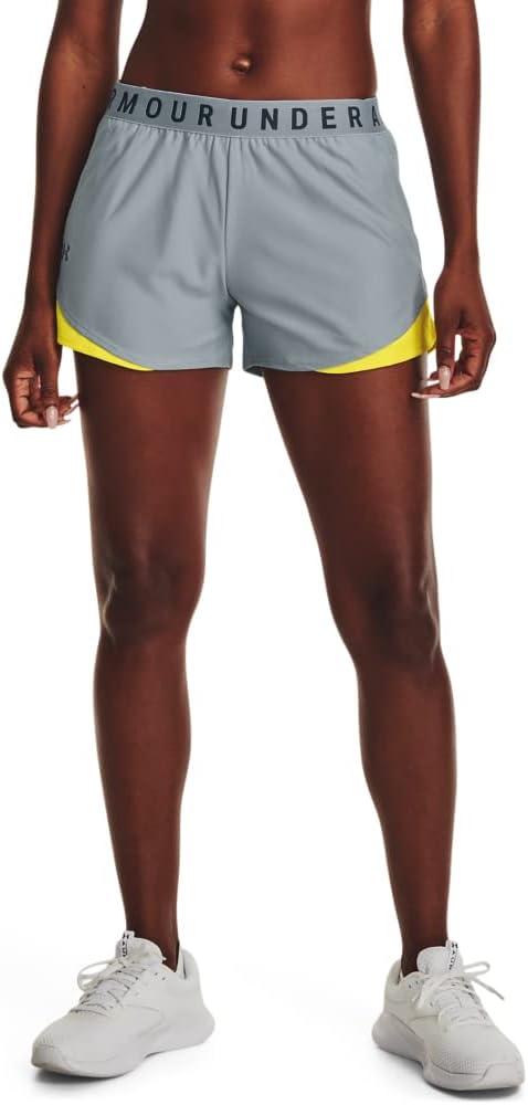 Under Armour Womens Play Up 3.0 Shorts, (465) Harbor Blue/Starfruit/Downpour Gray, XX-Small