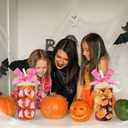 2 Pack Halloween Ghost Iced Coffee Glass Tumbler Cups with Lids and Straws - 16Oz Spooky Halloween Ghost Glass Tumbler Gifts With Pink Bow-knot for Women, Girls, Kids