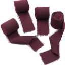 4 Rolls Blush Pink Handmade Fringe Chiffon Silk Ribbon 2" W x 5Yd Per Roll,Frayed Edges Ribbon Set for Gifts Wrapping,Wedding Invitations,Bouquets,DIY Crafts (2" x20Yd, Blush Pink)