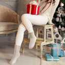 BomKinta Women's Boot Socks - Thick Boot Solid Crew Socks - Warm Cozy Soft Calf Sock 10 Pairs Size 5-11 (Beige)
