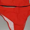 YACUN Women's High Waisted Bikini Swimsuit Two Piece Strapless Bandeau Cheeky Bathing Suits, Red , S