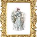 5x7 Picture Frames Vintage Photo Frame with Glass Front Antique Picture Frame for Tabletop Wall Hanging (5x7, Shiny Golden) ((5x7, Shiny Golden))