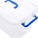 6-Pack Clear Storage Box 7 Quart, Plastic Storage Latch Bins with Handle 6.5 Liter