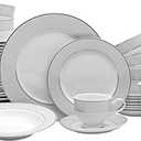 Mikasa Parchment 40-Piece Dinnerware Set, Service for 8, Durable Porcelain Plates, Bowls, and Mugs with Contemporary Design, Dishwasher Safe