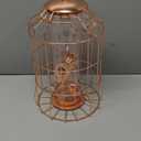 Squirrel Proof Bird Feeder for Outdoors Hanging (Metal Rose Gold) Bird Feeder with 4 Ports, Chew-Proof & Weather Resistant, Backyard Gift