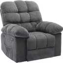 Oversized Recliner Chair for Adult, Ergonomic Nursery 150 Recliner Chair with Footrest,Extra Wide Manual Recliners,Upholstery Overstuffed Soft Rocking Sofa Chair,Grey, 30"W X 37"D X 40"H , 21"W X 21"D