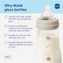 MAM 6oz Feel Good Pure Glass Anti-Colic Wide Neck Baby Bottle, Slow Flow Skin Soft Silicone Nipple, Easy to Clean, BPA Free, 0+ Months, Easy Switch Between Breast & Bottle, Made in Europe, 1 Pack