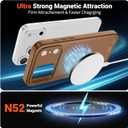 SUPFINE Magnetic for iPhone 17 Pro Case (Compatible with MagSafe)(Military Grade Drop Protection)(Camera Protection) Translucent Matte Shockproof Phone Cover,Brown