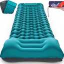 AKSOUL Camping Sleeping Pad with Pillow: Extra Thick 3.9 inch Ultralight Self Inflating Air Mat, Compact Lightweight Insulated Inflatable Sleep Mattress for Backpacking, Camp, Hiking, Tent (Classic Peacock Blue)