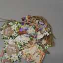 Spiareal 36 Pcs Easter Wooden Ornaments Religious He is Risen Ornaments Spring Hanging Decoration Holiday Christian Lily Cross Wood Cutouts Easter Decor for Party Small Tree Home