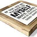 Rustic Office Meeting Sign - Wooden Desk Decor, 5.9 * 5.9 inches