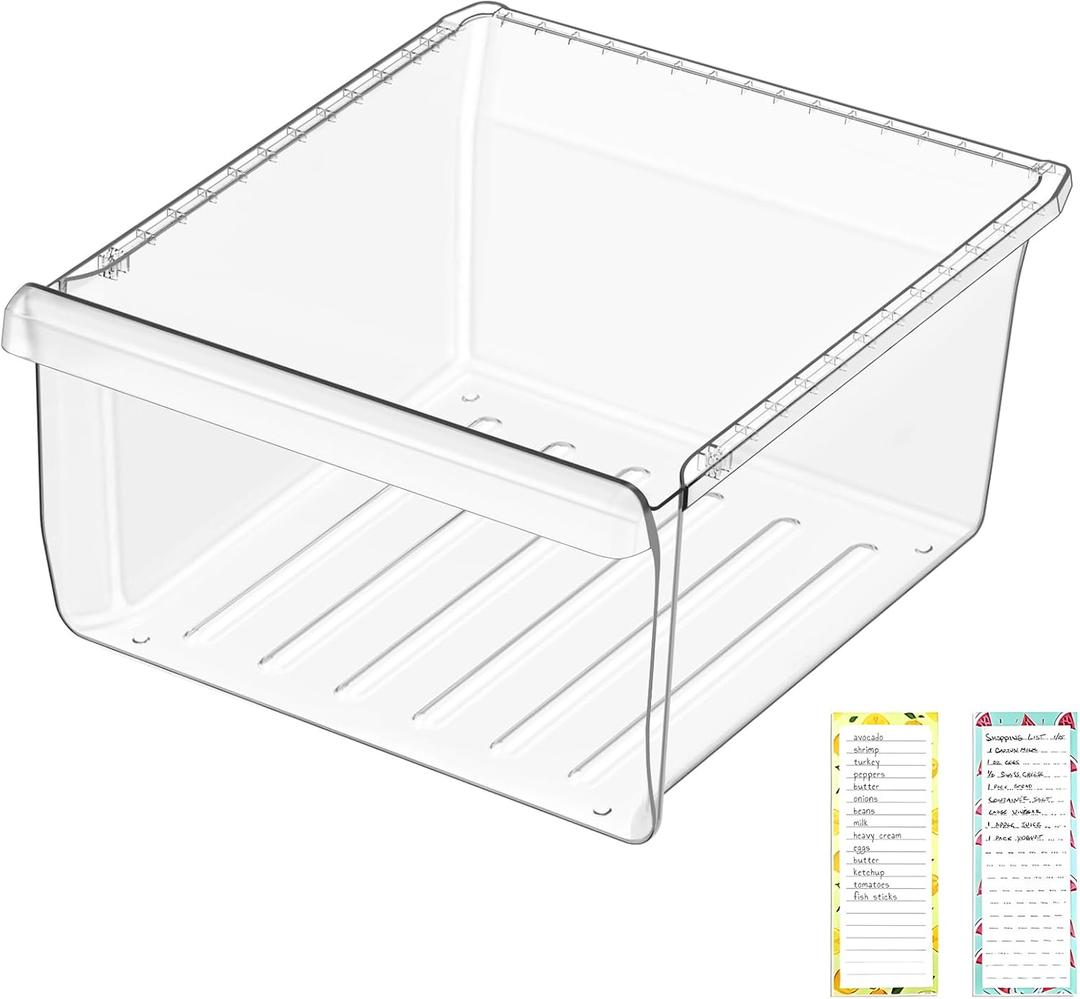 UPGRADED DA97-08693B Refrigerator Crisper Drawer Compatible with Samsung Refrigerator Drawer Parts RS25J500DSR RS25J500DSG RS261MDRS RS25H5000SR DA97-08693B Samsung Fridge Drawer Replacement Upper Bin