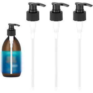 3 Pcs Black Replacement Pump Dispenser,Pump Head Compatible with Queen of The Thrones Castor Oil &Heritage Store and Rejuve Naturals Castor Oil,Dispensing Pumps for 16oz Castor Oil Bottle Mouth 28mm