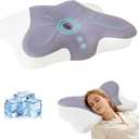 Cervical Neck Pillow Set of 2, Memory Foam Pillow for Neck Pain Relief, Ergonomic Bed Pillow with Neck Support for Side, Back & Stomach Sleepers, King, White