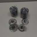 Tbestmax 4 Pack Qtip Holder 10-Ounce, 12-Ounce Bathroom Organizer Accessories Storage Containers Plastic Apothecary Jars with Lids for Cotton Ball, Cotton Swab, Floss, Black