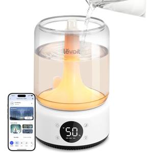 LEVOIT Smart Humidifier for Bedroom, 4.2L Top Fill Cool Mist for Large Room