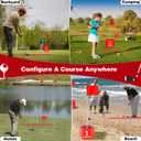 Backyard Golf Game with 2 Clubs, Portable 9 Hole Golf Course, Outdoor Yard Golf Chipping Game for Family and Adults, Beach, Park, Lawn, Field Day Reunion Party Games (Red)