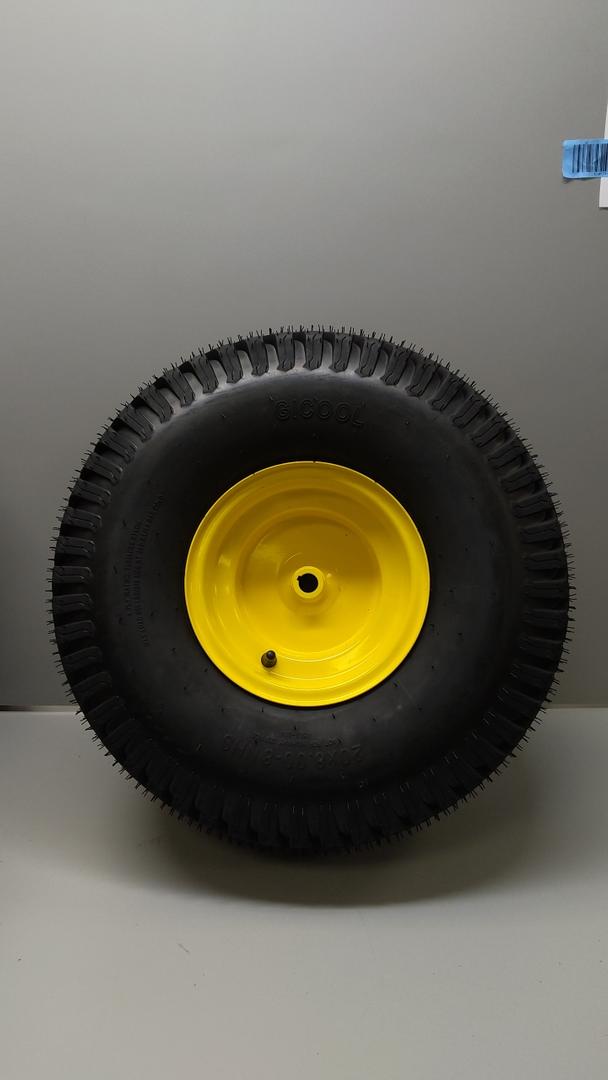GICOOL 20x8.00-8 Tire and Wheel, 4 Ply Tubeless Lawn Mower Tire Replacement 20x8-8nhs Riding Tractor Mower and Rear Tire and Wheel Assemblies, 3.5" Offset Hub, 3/4" Borehole, and 3/16" Keyway, 2 Pack