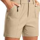 SANTINY Women's  Hiking Golf Shorts Quick Dry Stretch Casual Work Shorts with Pockets for Women Walking Travel Summer M