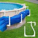 Solar Cover Holder for Above Ground Pool, 4 Pack Adjustable Pool Cover Hooks Keep Solar Blanket Off The Ground, Strong & Stable, Fit for Most Above Ground Swimming Pools, White