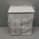 Emfogo Jewelry Box for Women, 5 Layer Large Wood Jewelry Boxes & Organizers for Necklaces Earrings Rings Bracelets, Rustic Jewelry Organizer Box with Drawers and Mirror (Vintage White)