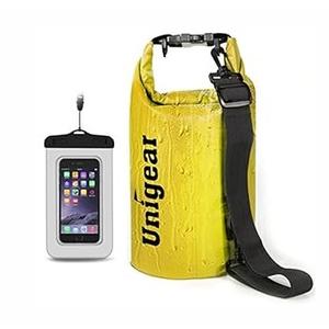 Unigear Dry Bag Waterproof, 5L Floating and Lightweight Bags for Kayaking, Boating, Fishing, Swimming and Camping with Waterproof Phone Case (Yellow)