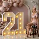 imprsv 3FT Light Up Numbers, Marquee Numbers 21st Birthday Decorations for Her Him, 21st Birthday Women Foam Board Anniversary Party Decorations Arch Kit (DIY), 16.54 x 10.04 x 3.54 inches