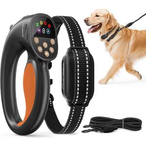 Anti-Tugging Dog Training Collar with Remote Control, Auto Leash Pulling Stop, 3300FT Dog Shock Collars, 3 Training Modes, Beep, Vibration, Static,IPX7 Rechargeable E-Collar Dogs,Orange