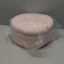 ABHENG Storage Ottoman Round Footrest Stool, Vanity Stool Chair Faux Teddy Fur with Storage, Pouf Couch Stool, Dressing Table Seat, Modern Multifunctional Chairs, 12.6"x12.6"x17.4" Jelly Pink UASND51P