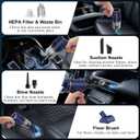 KMM Handheld Car Vacuum Cleaner, 9000Pa Vacuum Cleaner and Air Duster, 120W High Power Hand Held Vacuum with LED Light and Multi-Nozzles for Car, Home, Office, Pet