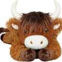 Ksidzas 4 lbs Weighted Stuffed Animals, Cute Highland Cow Stuffed Animals-Weighted Cow Plush Toy Gifts for Kids,Adults,Boys and Girls (21inch) (Brown)
