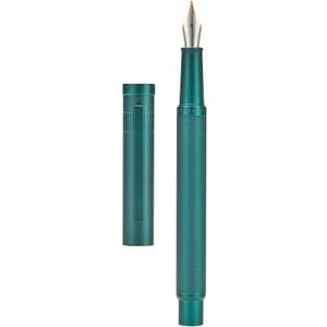 Hongdian Green Forest Fountain Pen Blade Nib Classic Design Calligraphy Pen with Converter and Metal Pen Case Set