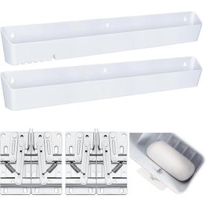 Umigy 2 Pack 24" Kitchen Sink Tip Out Tray, False Drawer Front Flip Tray with Hinges & Clips, Sink Sponge Soap Organizer for Kitchen Bathroom, White