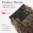 REECHO Clip in Hair Extensions - 4PCS Short Curly Wavy Hairpieces, 12" Invisible Lace Weft, Natural Soft, Light Chestnut Brown