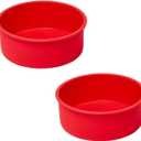 saphe 10 Inch round Cake Pans (2Packs) - Non-Stick Mini Round Baking Pans, Silicone Cake Molds for Small Layer Cakes and Desserts (10 inch)