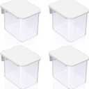 Yulejo 4 Pack Pegboard Accessories with Lid White Clear Peg Board Bins with Hooks Containers Plastic Pegboard Bins for Garage Craft Room Storage Kitchen, 3.9 x 3.2 x 3.2 Inch
