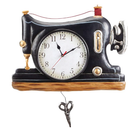 Allen Designs Vintage Stitch Sewing Machine Pendulum Wall Clock