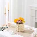 Bubble Vase, Beige Ceramic Vase for Flowers, Short Vases for Boho Decor, Decorative Vases for Flowers, Living Room, Bedroom, Office, Fireplace, Mantel, Coffee Table, 5 Inches (Medium)