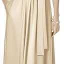 Infinity Bridesmaid Dress with Pockets – Convertible Maxi Wrap Gown, Multiway Formal Dress for Wedding & Plus Size (Beige)