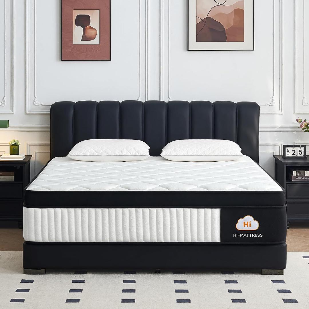 Twin Size Mattresses 12 Inch, Medium Firm Twin Hybrid Mattress Memory Foam, Zoned Pocket Springs for Enhanced Lumbar Support and Pressure Relief, CertiPUR-US
