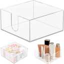 Clear Acrylic Cocktail Napkin Holder, Acrylic Napkin Holder for Table, Square Cocktail Napkins Holder, Plastic Napkins Holder Great for Table Bathroom,Kitchen, Parties and Dinners, Clear