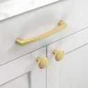 Asidrama 10 Pack Brushed Gold Cabinet Knobs Heavy-Duty Solid Kitchen Cabinet Pulls Gold Dresser Drawer Hardware for Cupboard